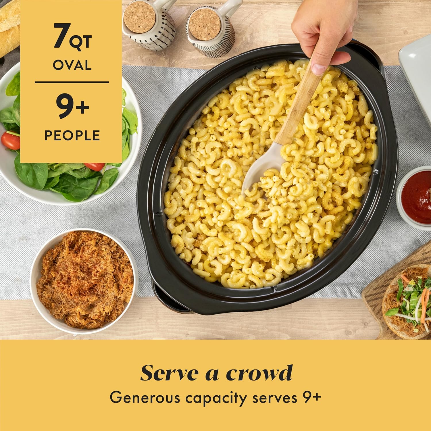 Crock-Pot 7 Quart Oval Manual Slow Cooker Stainless Steel gallery image 2