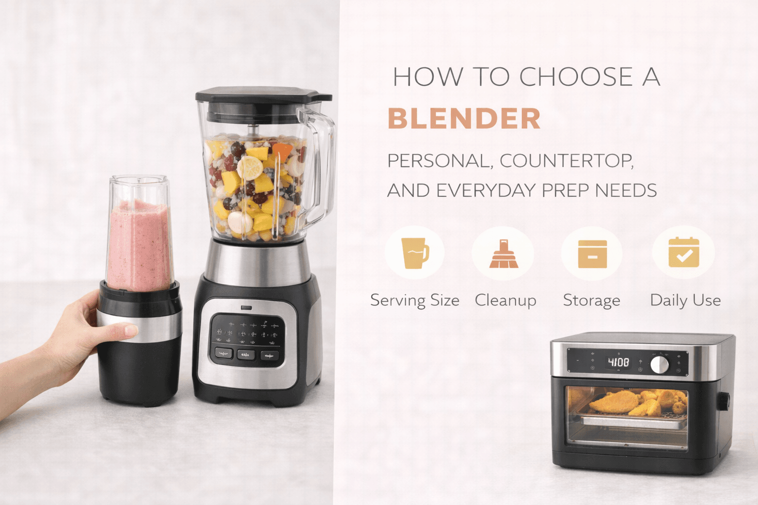 How To Choose A Blender: Personal, Countertop, and Everyday Prep Needs