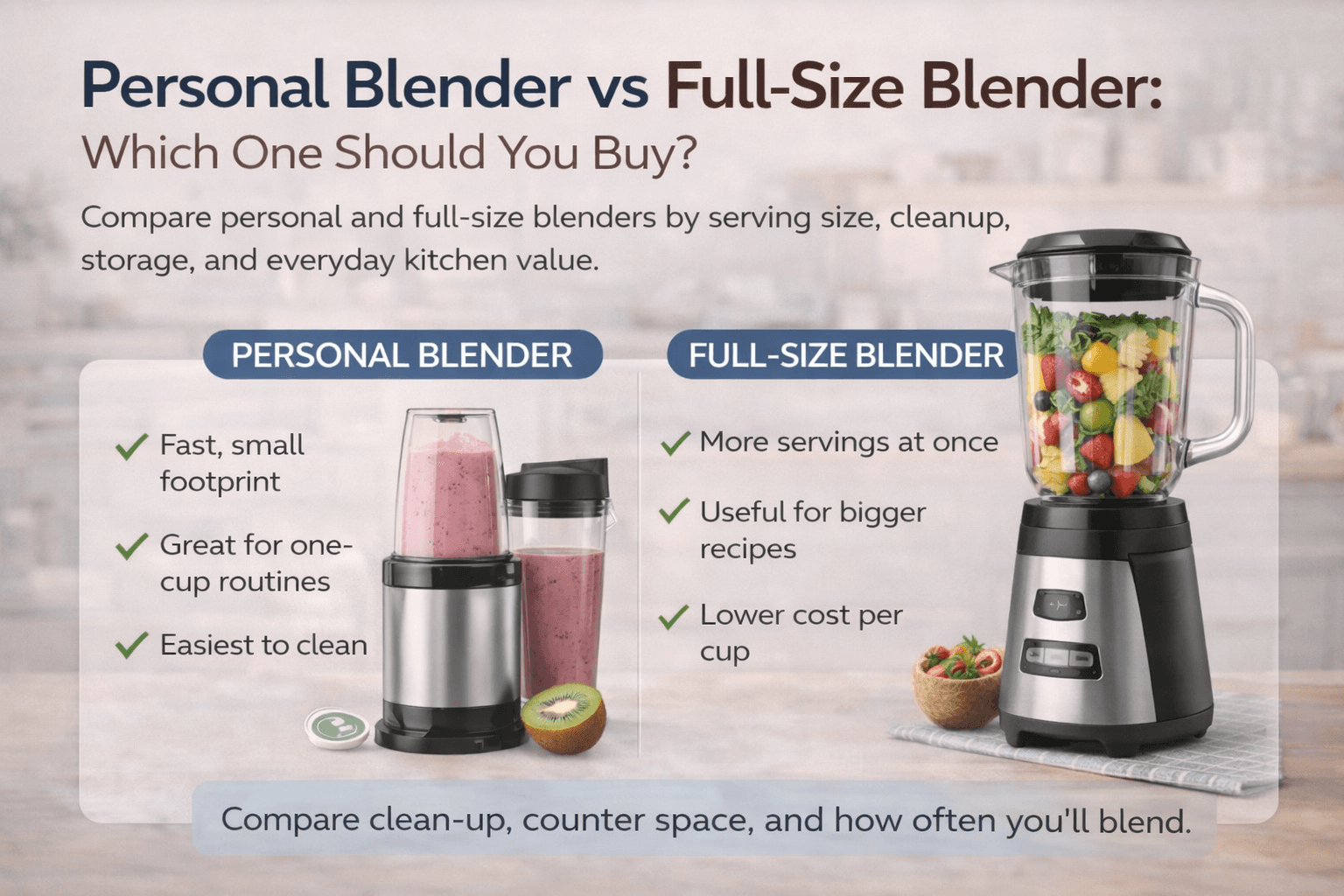 Personal Blender vs Full-Size Blender: Which One Should You Buy?