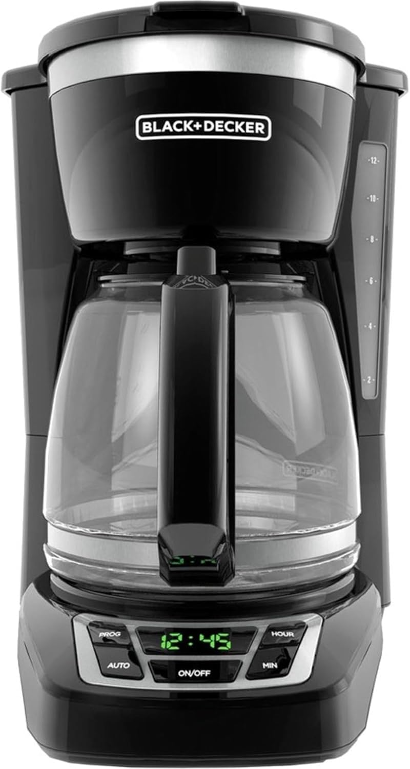 BLACK+DECKER 12-Cup Digital Coffee Maker Washable Basket