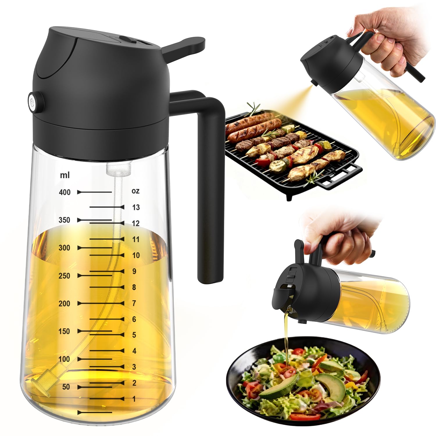 TrendPlain 16oz/470ml Glass Olive Oil Sprayer Cooking