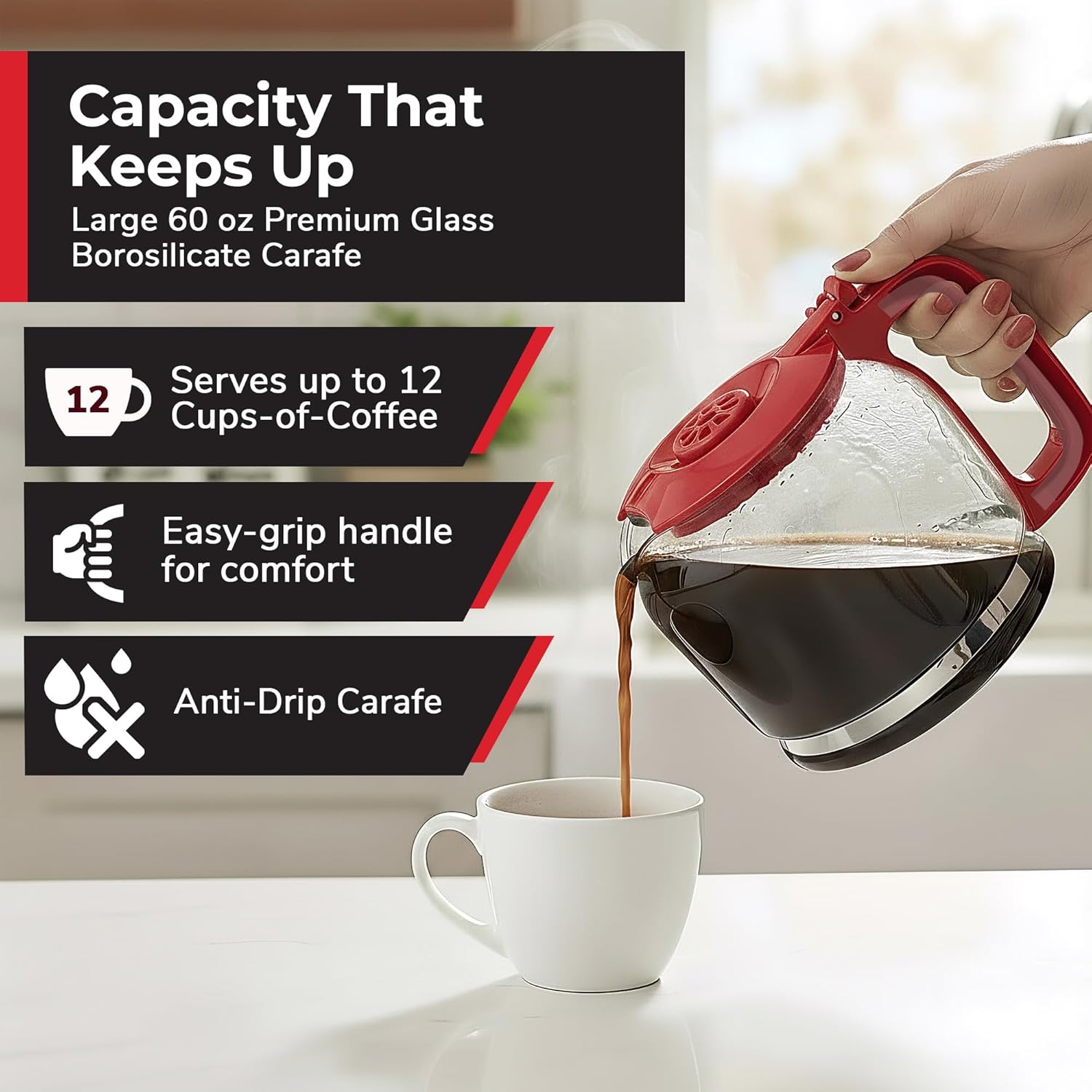 MUELLER HOME 12-Cup Red Coffee Maker Perfect thumbnail 4